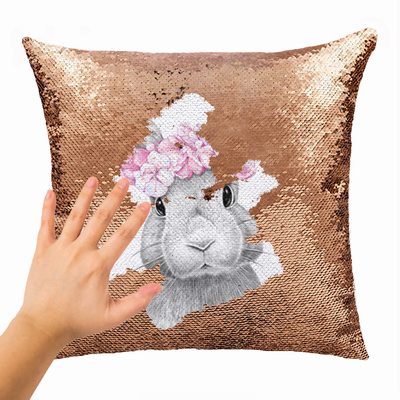 Sequin Pillow Wholesale Cute Bunny Cushion Cover