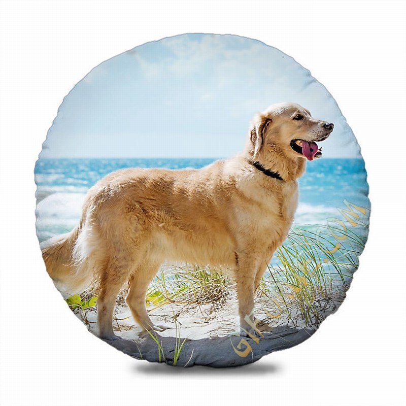 Attractive Pet Image Gift Custom Photo Round Decorative Pillow - Click Image to Close